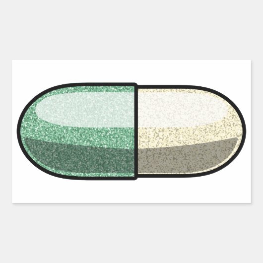 Glitter Fluoxetine Rechthoekige Sticker (Voorkant)