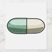 Glitter Fluoxetine Wijn Etiket (Enkel label)