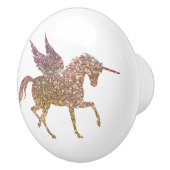 Glitter Flying Eenhoorn Magische Sparkle Fantasie Keramische Knop (Rechts)