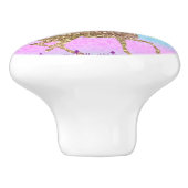 Glitter Flying Eenhoorn Magische Sparkle Fantasie Keramische Knop (Zijkant)