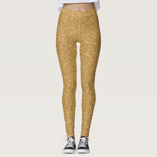 Glitter Foil Texture Pattern – Shimmering Metallic Leggings (Voorkant)