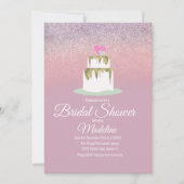 Glitter Folie Bruiloftstaart Bruidscadeau Kaart (Voorkant)