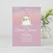Glitter Folie Bruiloftstaart Bruidscadeau Kaart (Staand voorkant)