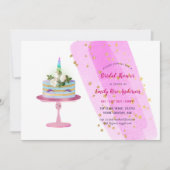 Glitter Folie Look UNICORN TAART Meisjes Feest ELK Kaart (Voorkant)