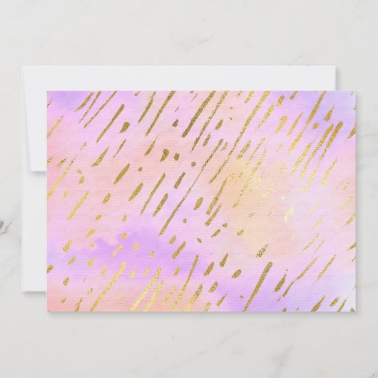 Glitter Folie Look UNICORN TAART Meisjes Feest ELK Kaart (Achterkant)