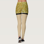 Glitter fonkeling gouden unieke ritssluiting chiqu leggings (Achterkant)