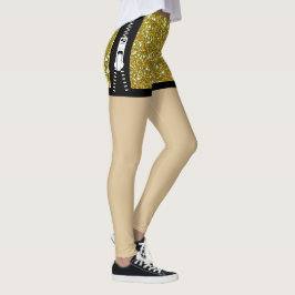 Glitter fonkeling gouden unieke ritssluiting chiqu leggings