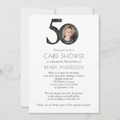 Glitter Foto 50th Birthday Kaart Shower Invitation (Voorkant)