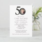Glitter Foto 50th Birthday Kaart Shower Invitation (Staand voorkant)