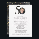 Glitter Foto 50th Birthday Kaart Shower Invitation<br><div class="desc">Nodig vrienden en familie uit om deel te nemen aan een Kaart Shower voor hun speciale gelegenheid met dit prachtige glitter confetti design.</div>