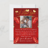 Glitter Foto Ik Hou Van Jou Jubileumkaart Voor Vro Bedankkaart (Voorkant)