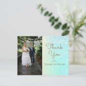 Glitter Foto Modern Lights Weddenschap Bedankt Briefkaart (Staand voorkant)