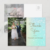 Glitter Foto Modern Lights Weddenschap Bedankt Briefkaart (Voorkant / Achterkant)