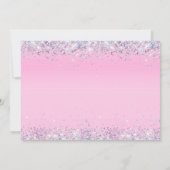 Glitter Foto roze 15th Birthday Party Invitation Kaart (Achterkant)