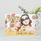 Glitter Foto van de nieuwjaarsfeest Kaart (Staand voorkant)
