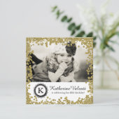 Glitter Foto Verjaardag Uitnodiging (Staand voorkant)