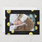 Glitter-fotokaart voor feestdagen - Golden Stippen Feestdagenkaart (Voorkant)