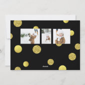 Glitter-fotokaart voor feestdagen - Golden Stippen Feestdagenkaart (Achterkant)