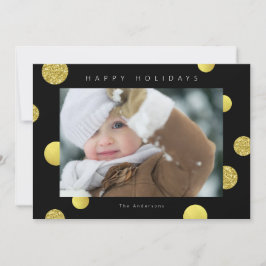 Glitter-fotokaart voor feestdagen - Golden Stippen Feestdagenkaart