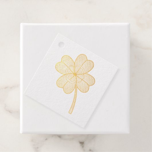 Glitter Four Leaf Clover Bedankjes Labels (Met doos)
