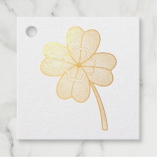Glitter Four Leaf Clover Bedankjes Labels (Voorkant)