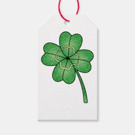 Glitter Four Leaf Clover Cadeaulabel