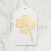 Glitter Four Leaf Clover Cadeaulabels (Voorkant)