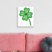 Glitter Four Leaf Clover Canvas Afdruk (Insitu (Woonkamer))