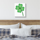 Glitter Four Leaf Clover Canvas Afdruk (Insitu (Slaapkamer))