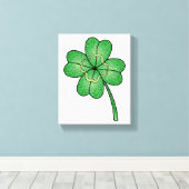 Glitter Four Leaf Clover Canvas Afdruk (Insitu (Houten vloer))