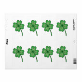 Glitter Four Leaf Clover Etiket (Full Sheet)