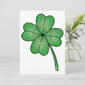 Glitter Four Leaf Clover Kaart (Staand voorkant)