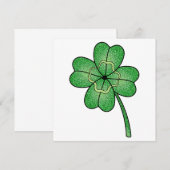 Glitter Four Leaf Clover Kaart (Voorkant / Achterkant)