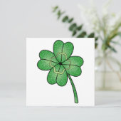 Glitter Four Leaf Clover Kaart (Staand voorkant)