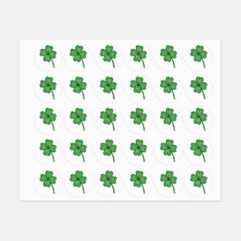 Glitter Four Leaf Clover Labels