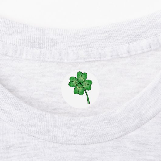 Glitter Four Leaf Clover Labels (Aangebracht)