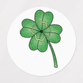 Glitter Four Leaf Clover Labels (Design 1)