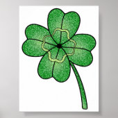 Glitter Four Leaf Clover Poster (Voorkant)