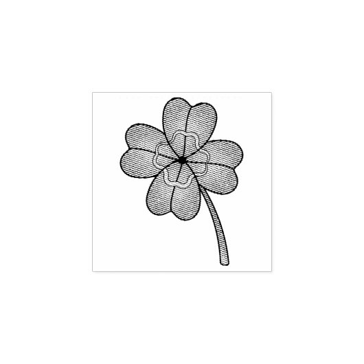 Glitter Four Leaf Clover Rubberstempel (Afrduk)