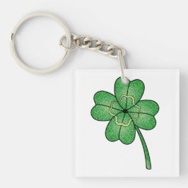 Glitter Four Leaf Clover Sleutelhanger