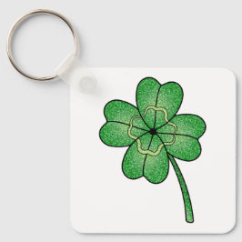 Glitter Four Leaf Clover Sleutelhanger