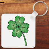 Glitter Four Leaf Clover Sleutelhanger (Achterkant)