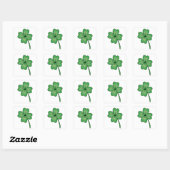 Glitter Four Leaf Clover Vierkante Sticker (Vel)