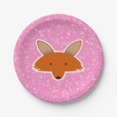 Glitter Fox Papieren Bordje (Voorkant)
