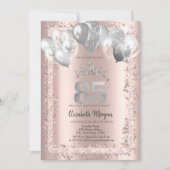 Glitter Frame, Zilveren Kroon, Ballonnen 85e Kaart (Voorkant)
