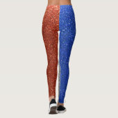 Glitter French Flag Paris France Mode Stylish Leggings (Achterkant)