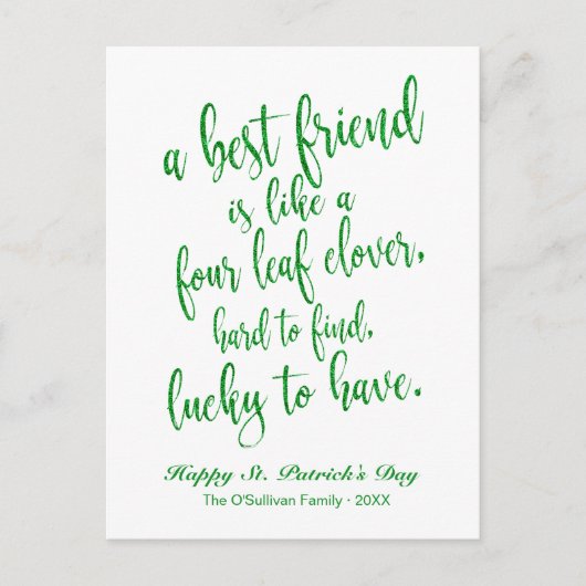 Glitter Friendship Iers spreekwoord St. Patrick's Briefkaart (Voorkant)