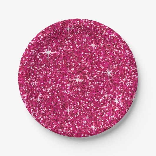 GLITTER | fuchsia Papieren Bordje (Voorkant)