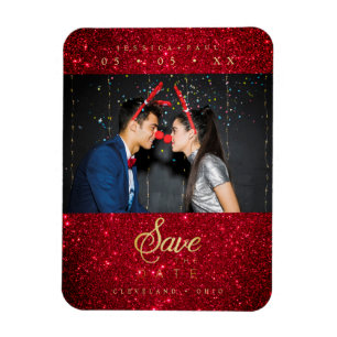 Glitter Fun Foto met kerstcadeau Whimsical Font Magneet