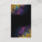 Glitter Galaxy Black en Gold Jewelry Packaging Visitekaartje (Achterkant)